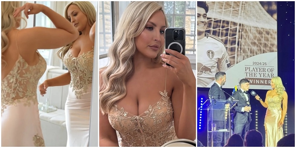 Nữ MC thể thao Emma Louise Jones đốt mắt khán giả trong buôi lễ trao giải Emma Louise Jones là biểu tượng sắc đẹp