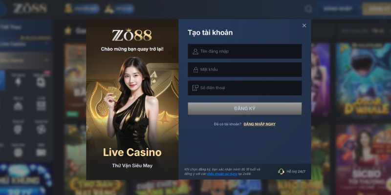 ZO88 - Nhà Cái Online Uy Tín Với Kho Game Đẳng Cấp Quốc Tế  Cách đăng ký ZO88 chưa đến 3 phút