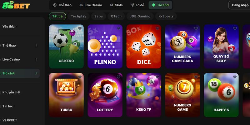 86BET – Nền Tảng Cá Cược Uy Tín, Nạp Rút Nhanh Chỉ 20 Giây Sảnh xổ số hiện đại, giao diện tiện lợi